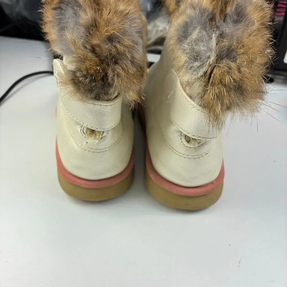Merence Comfy Kids Winter Baby Toddler Girl Warm Boot Fur Cozy 29/US 8-9 Easy On